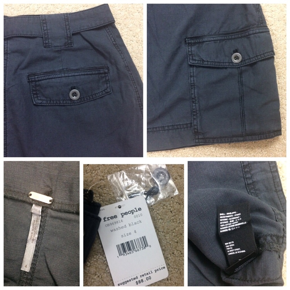 Free People Cargo-Style Skirt Buckles Pockets - Picture 8 of 8
